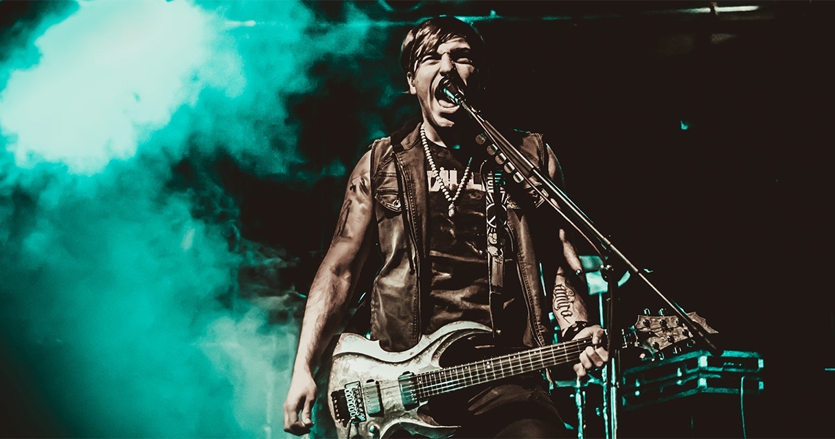 Vocalist and guitarist Eduardo Gil and his band sifting strike heavy metal gold with AUDIX mic