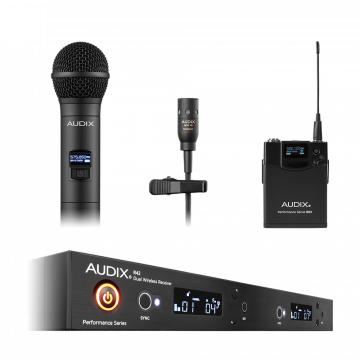 AUDIX R42 Two Ch. RX, H60/OM2 TX, B60 Bodypack TX + ADX10 Lav AX AP42C210A