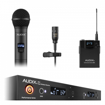 AUDIX R62 Two Channel RX, H60/OM2 TX, B60 TX with ADX10 Lav AX AP62C210