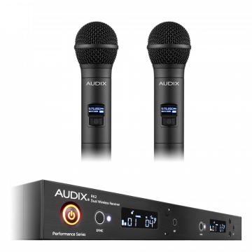 AUDIX R62 Two Channel RX with Two H60/OM2 Handheld TXs AX AP62OM2