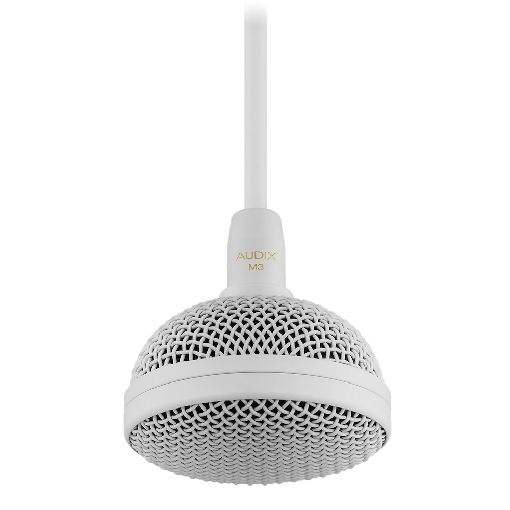 installed sound audix ceiling mic AX M3W