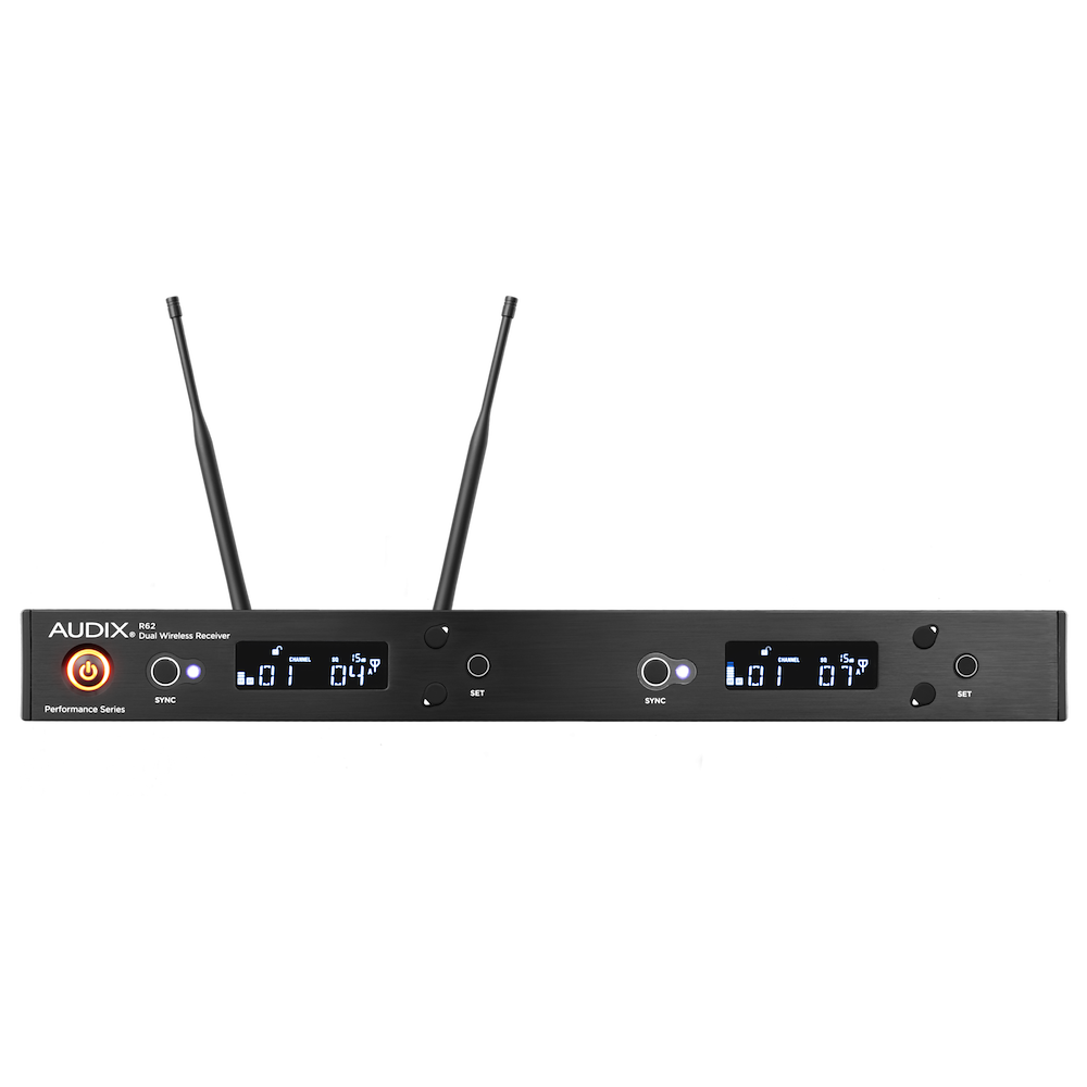 AUDIX R62 Two Channel RX with Two H60/OM2 Handheld TXs AX AP62OM2